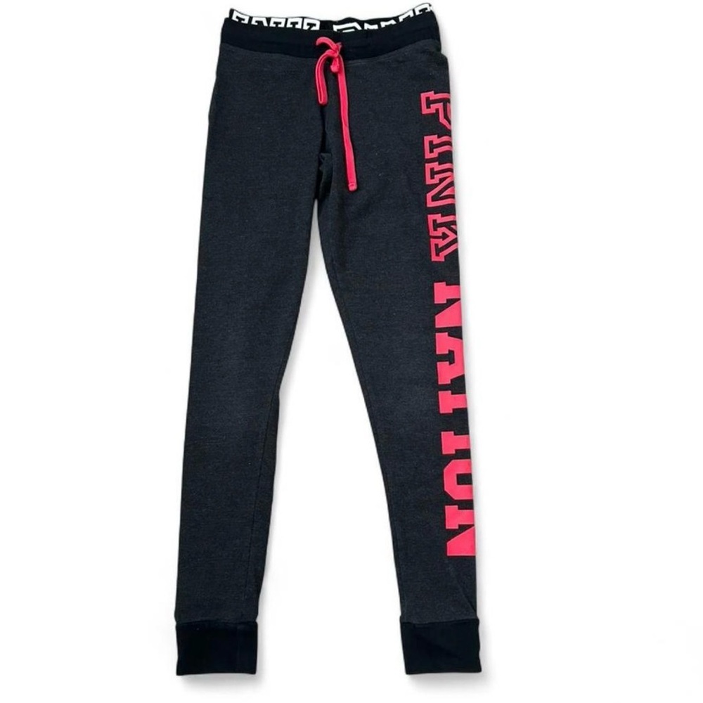 Victoria's Secret Kids Black Joggers with Pink Details